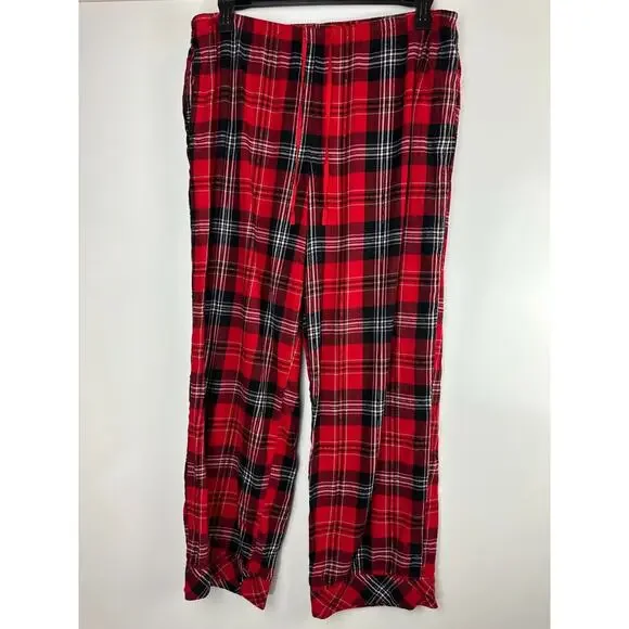Victoria's Secret Shimmer Flannel Long Sleeve Shirt Pants Plaid Pajama Set Large - Picture 12 of 16